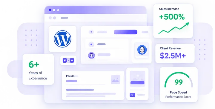 Illustration of WordPress search results and rankings