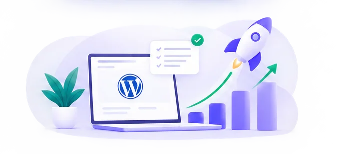 Illustration of a website launch and growth
