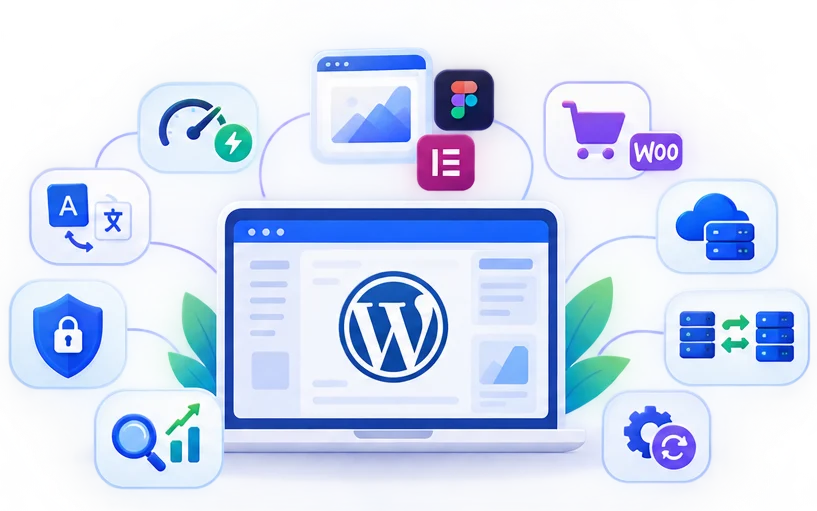 توضيح خدمات تطوير ووردبريس - وضع فاتح