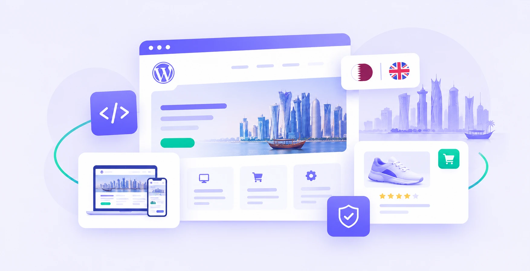 Bilingual WordPress website and WooCommerce store for a company in Doha, Qatar