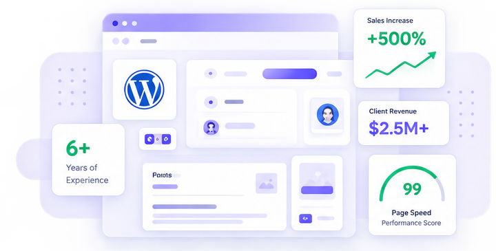 Illustration of WordPress search results and rankings
