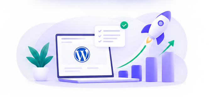 Illustration of a website launch and growth